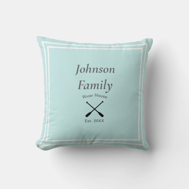 Familjen Floden House anpassningsbar namn har inrä Kudde (Framsida)
