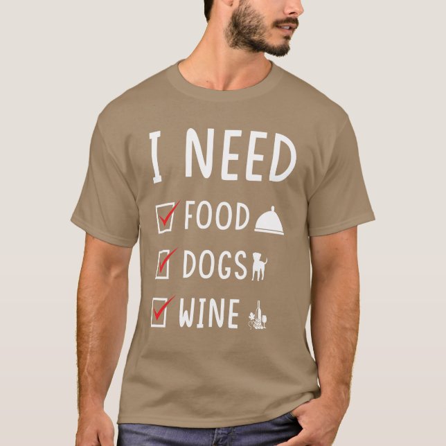 Familjen Food Hundar Vin T Shirt (Framsida)