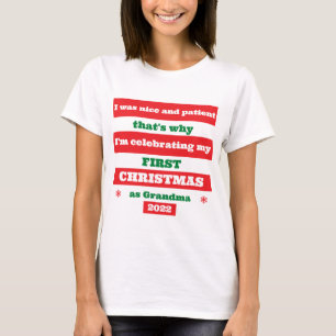 Familjen Första jul som en Grandma Funny-offert T Shirt