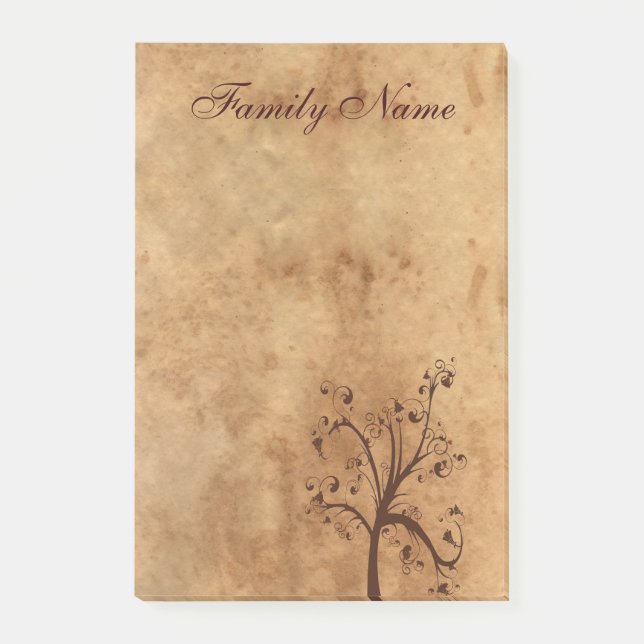 Familjen Genealogy Träd Post-it Block (Framsida)