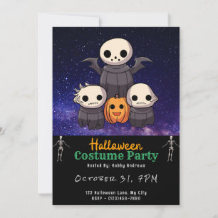 Familjen Ghouls Toppen Cute Black Halloween Inbjudningar
