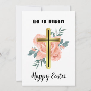Familjen glad påsk, blommigten och kor, den kristn julkort