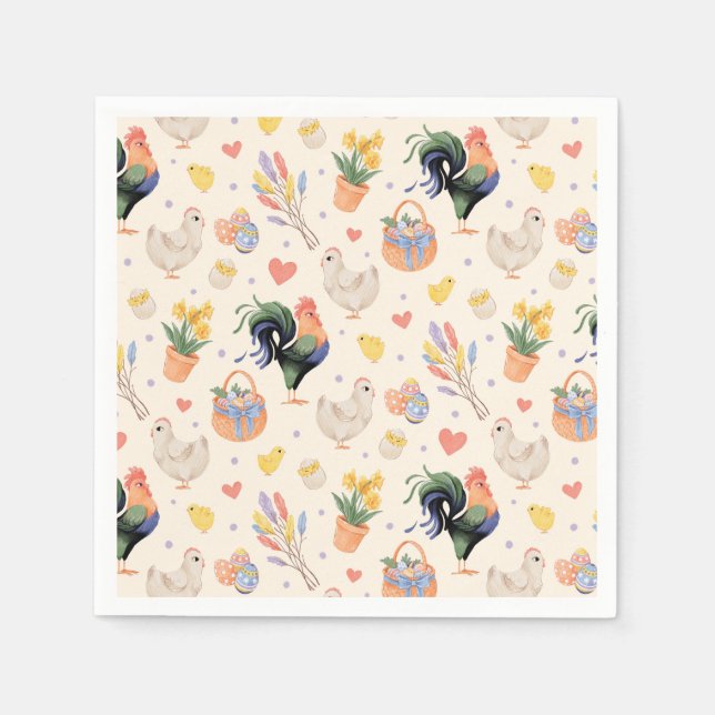 Familjen glad påsk (Gamla Snöre) - Napkins Pappersservett (Framsidan)