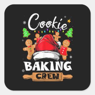 Familjen "God jul", Baking Crew Funny Pajamas Fyrkantigt Klistermärke