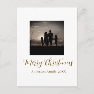 familjen god jul guld 20xx foto enkel mo helg vykort