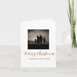 familjen god jul guld 20xx foto enkel mo helgkort