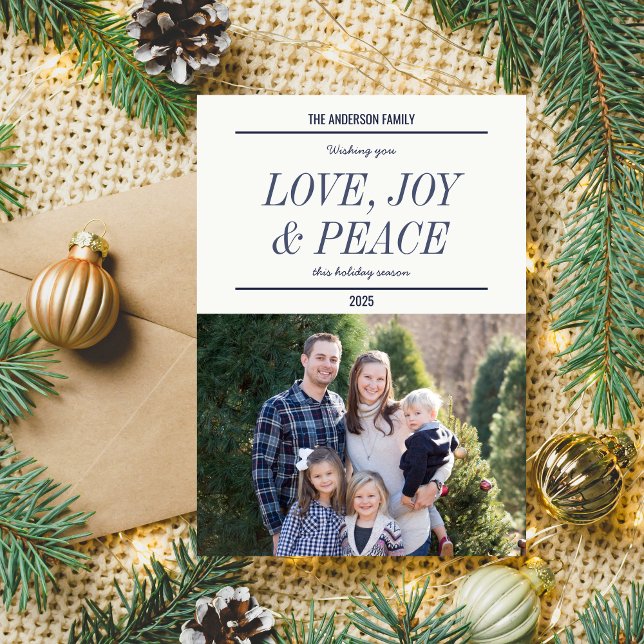 Familjen God Jul Julkort för Foto (Skapare uppladdad)