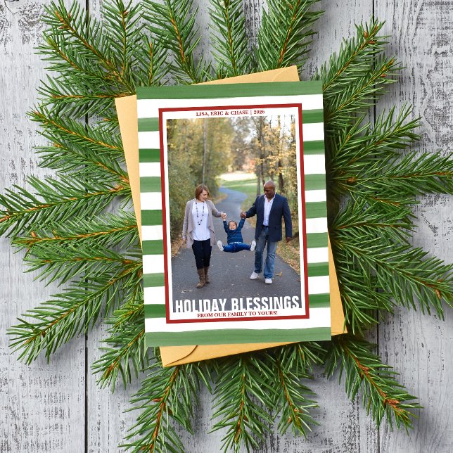 Familjen God Jul Julkort för Foto (Skapare uppladdad)