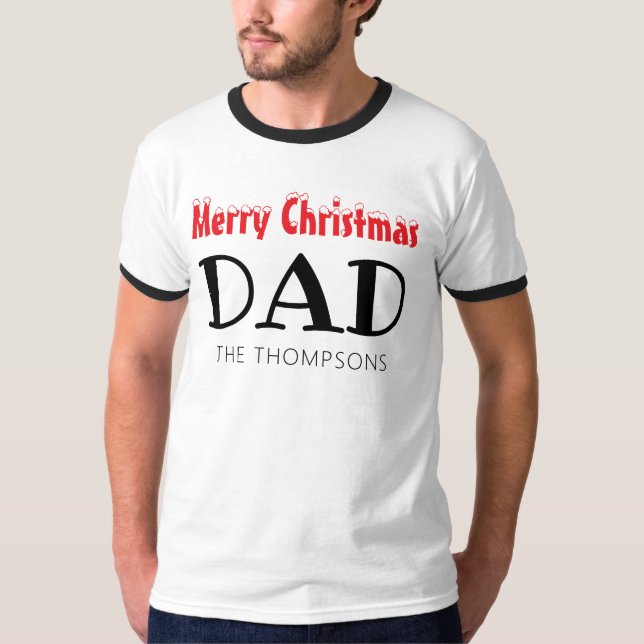 Familjen god jul Pappa T Shirt (Framsida)