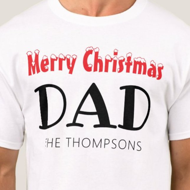 Familjen god jul Pappa T Shirt (Merry Christmas Dad Family T-Shirt)