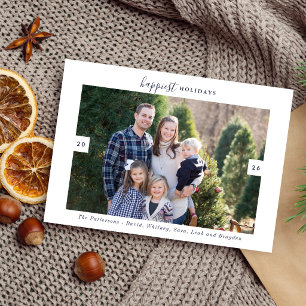 Familjen God Jul Semester Fotokort Julkort
