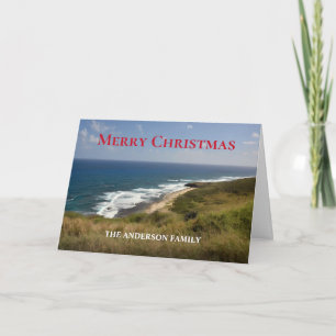 Familjen God Jul Sommar Ocean Strand Anpassad Kort