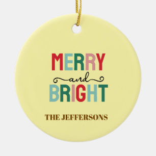 Familjen Gott Nytt År God Jul Julgransprydnad Keramik