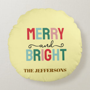 Familjen Gott Nytt År God Jul Rund Kudde