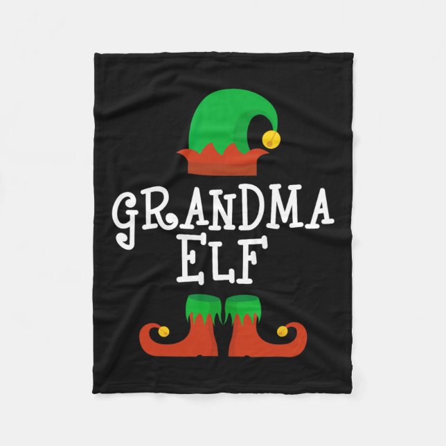 Familjen Grandma Elf-julet Pj Pajama Matchin Fleecefilt (Framsidan)