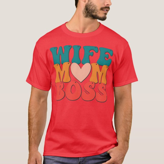 Familjen Groovy Maka Mamma Chef Retro Mor dag T Shirt (Framsida)