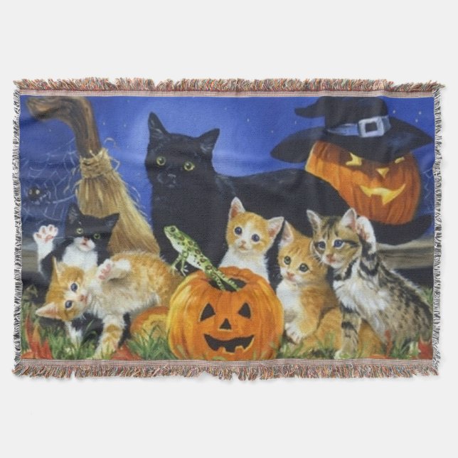 Familjen Halloween Kattunge Mysfilt (Framsidan)