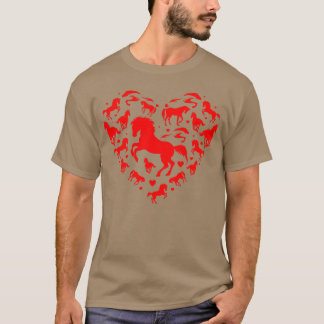 Familjen Horse Kärlek Heartodlers Valentines day T Shirt