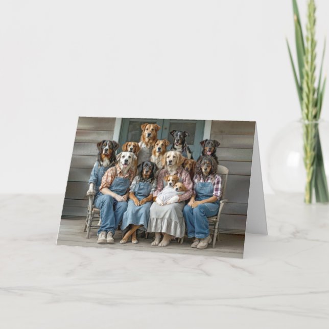 Familjen Humor Hund i Porträtt Kort (Framsida)