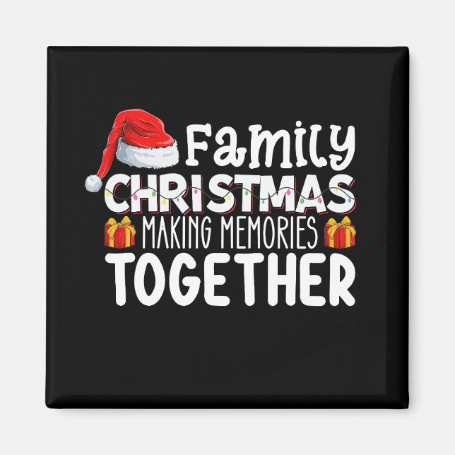 Familjen jul gör minnen tillsammans semester magnet (Framsidan)