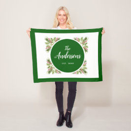 Familjen Jul Greenery och Berries Fleecefilt