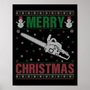 Familjen Julafton Pajamas Matching Chainsee Ugly C Poster