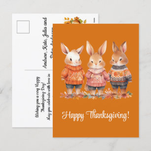 Familjen Kaninerna Happy thanksgiving Helg Vykort