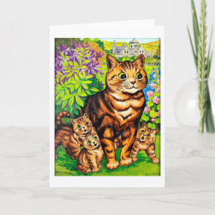 Familjen Katt i en Garden, Louis Wain Kort