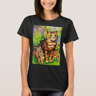 Familjen Katt i en Garden, Louis Wain T Shirt