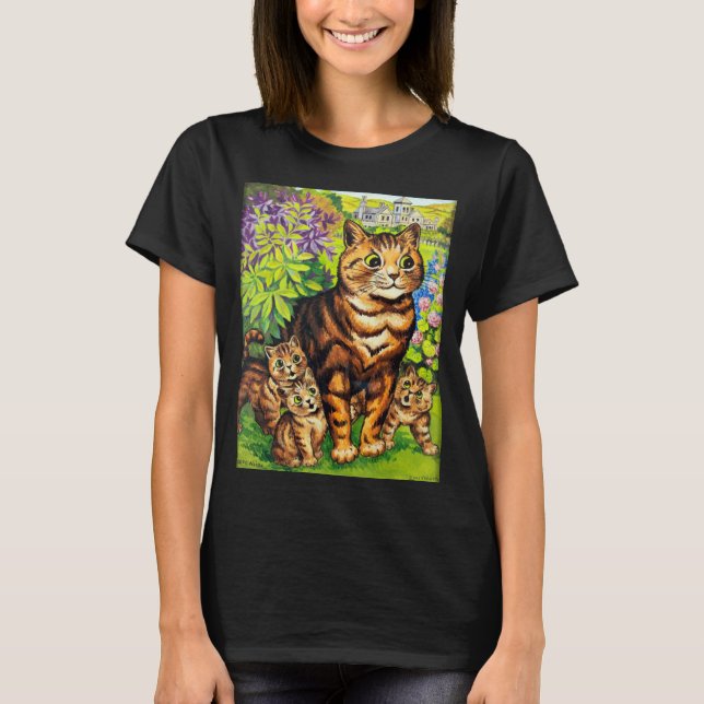 Familjen Katt i en Garden, Louis Wain T Shirt (Framsida)
