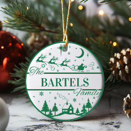 Familjen Keepie Santa med Sleigh Anpassningsbar ju Julgransprydnad Keramik