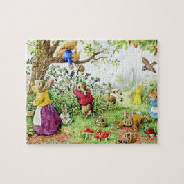 Familjen Kids Blueberry Picking Bunny Pussel