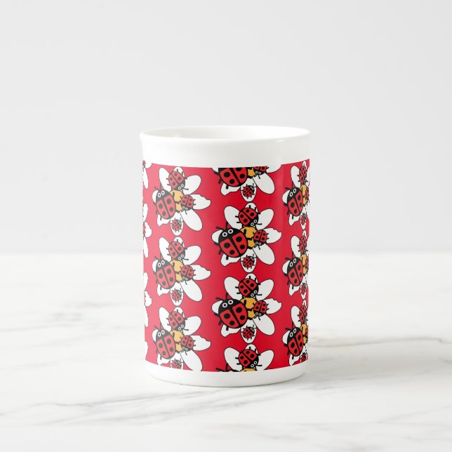 familjen ladybird och Ladybug Benporslin Mugg (Framsidan)