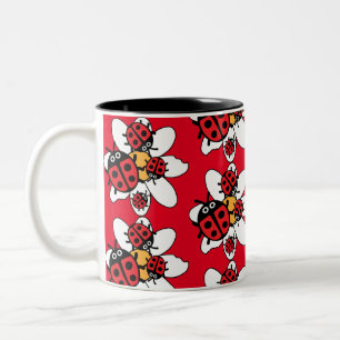 familjen ladybird och Ladybug Två-Tonad Mugg