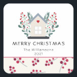 Familjen Land House och Berries Fyrkantigt Klistermärke<br><div class="desc">Land House and Berries Family Namn Favor Tags - Märkre har ett land hus med bär, God jul och er familj namn. All text kan anpassas. Vår högkvalitativa mall gör det enkelt att anpassa dina märkre. Om du vill anpassa dem ytterligare användor du länken "anpassa ytterligare". Märkre ingår i en...</div>
