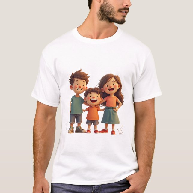familjen lycklig t shirt (Framsida)