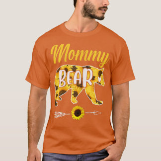 Familjen Mamma Bear Sunblomma Mor Far T Shirt