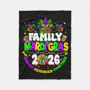 Familjen Mardi Gras Crew 2026 Karnevalresa Matchan Fleecefilt