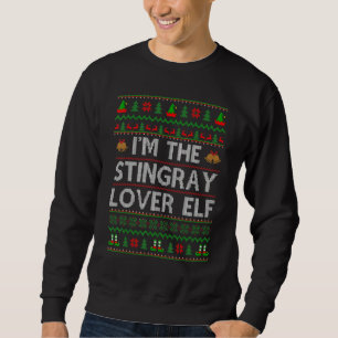 Familjen Matching Ugly Jag är Stingray Elf Christm Lång Ärmad Tröja