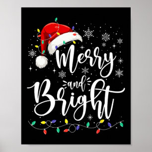 Familjen Merry och Bright Ljus Red Santa Hat Julaf Poster
