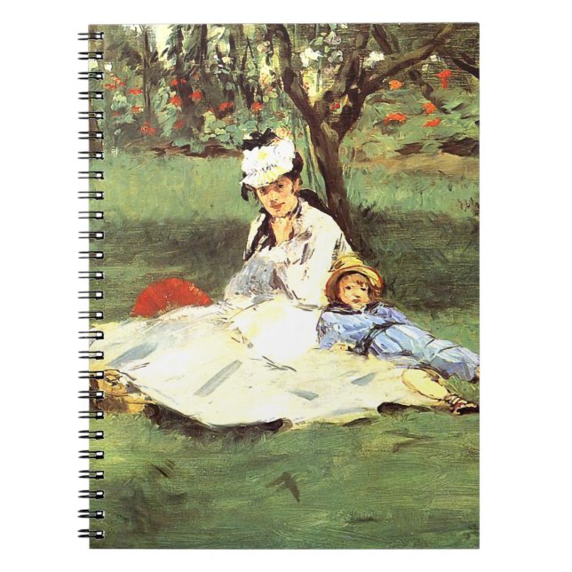 Familjen Monet i trädgården Edouard Manet Anteckningsbok (Framsidan)