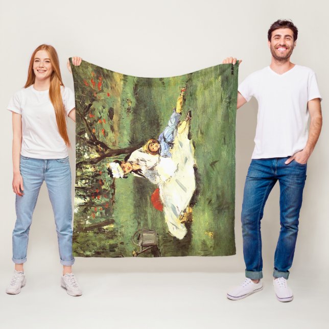 Familjen Monet i trädgården Edouard Manet Fleecefilt (På plats)