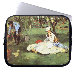 Familjen Monet i trädgården Edouard Manet Laptop Fodral