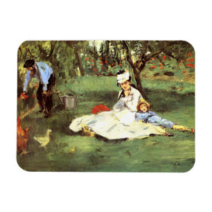 Familjen Monet i trädgården Edouard Manet Magnet