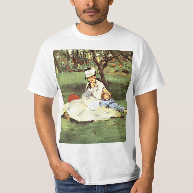 Familjen Monet i trädgården Edouard Manet T Shirt (Framsida)