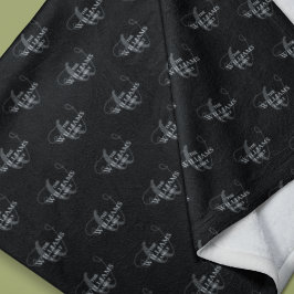 Familjen Monogrammed Black Fleecefilt