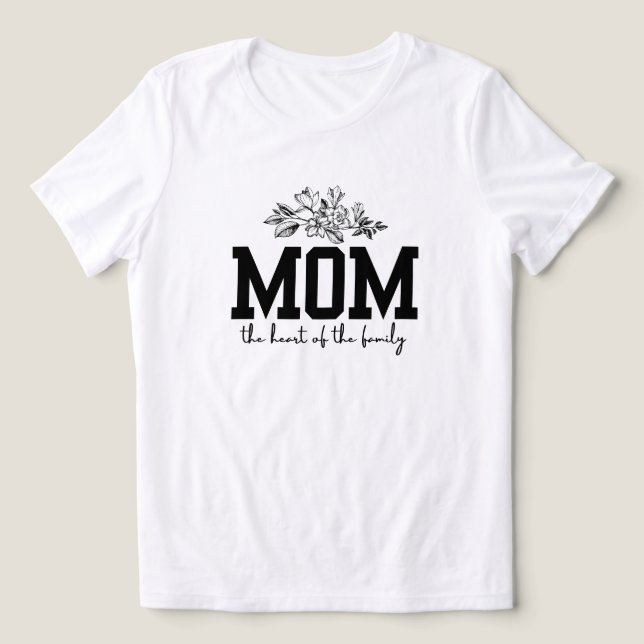 Familjen Mors dag T-Shirts hjärta (Design Framsida)