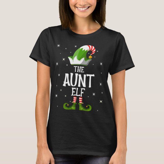 Familjen Moster Elf matchar jul T Shirt (Framsida)