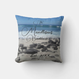 Familjen Namn Beach Ocean Vinkara Kudde