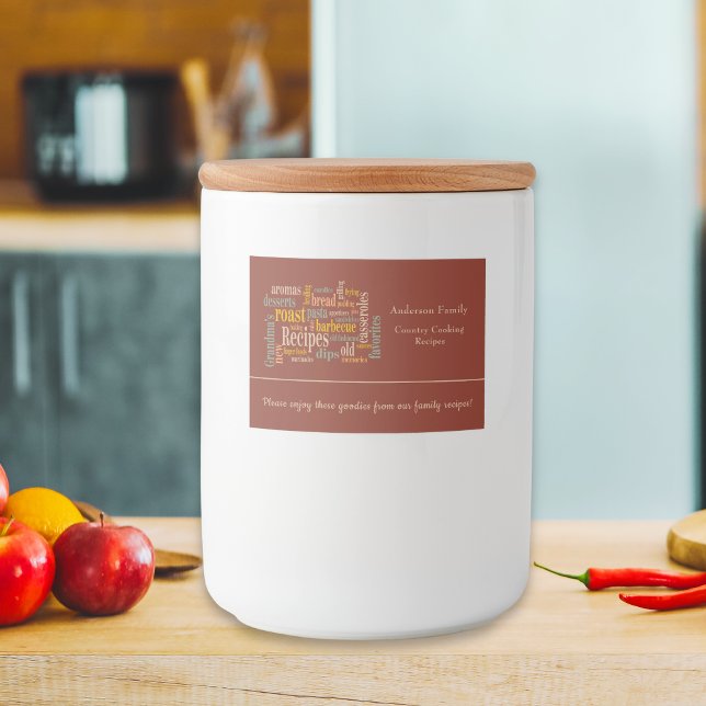 Familjen Namn Burnt Umber Recipe Ord Gift Mat Etiketter (Family Name Burnt Umber Recipe Sayings Gift Food Label)